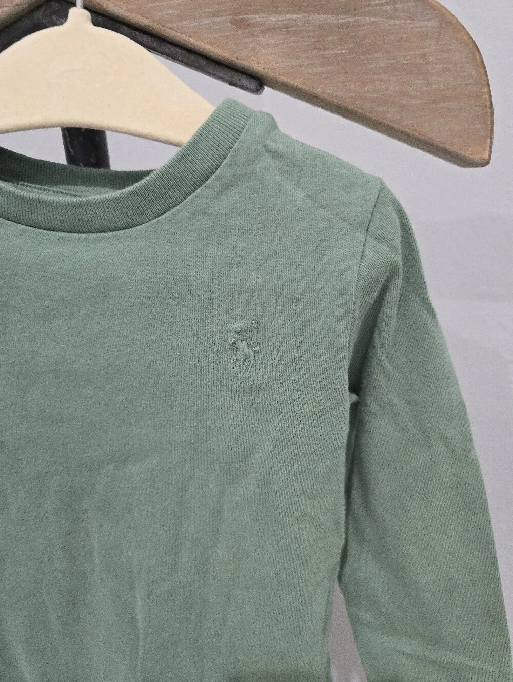 Ralph Lauren Long-Sleeve Green and Blue Baby Bodysuit Set 2 Set